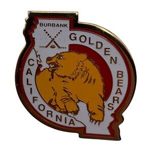VINTAGE Burbank California Golden Bears Hockey Gold Clothing Pin
